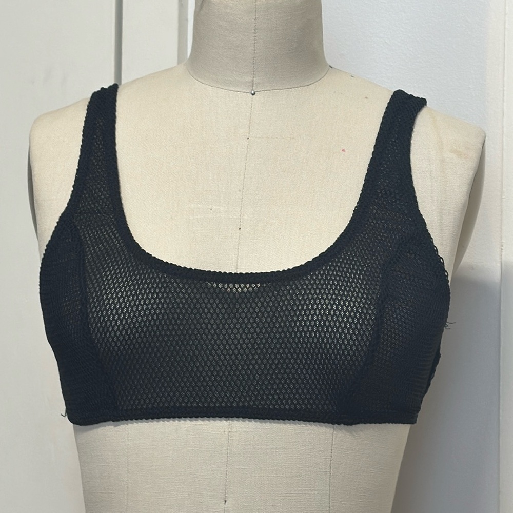 Free People Black Mesh Bra